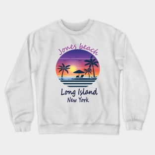 Retro Cool Jones beach long island New York Crewneck Sweatshirt